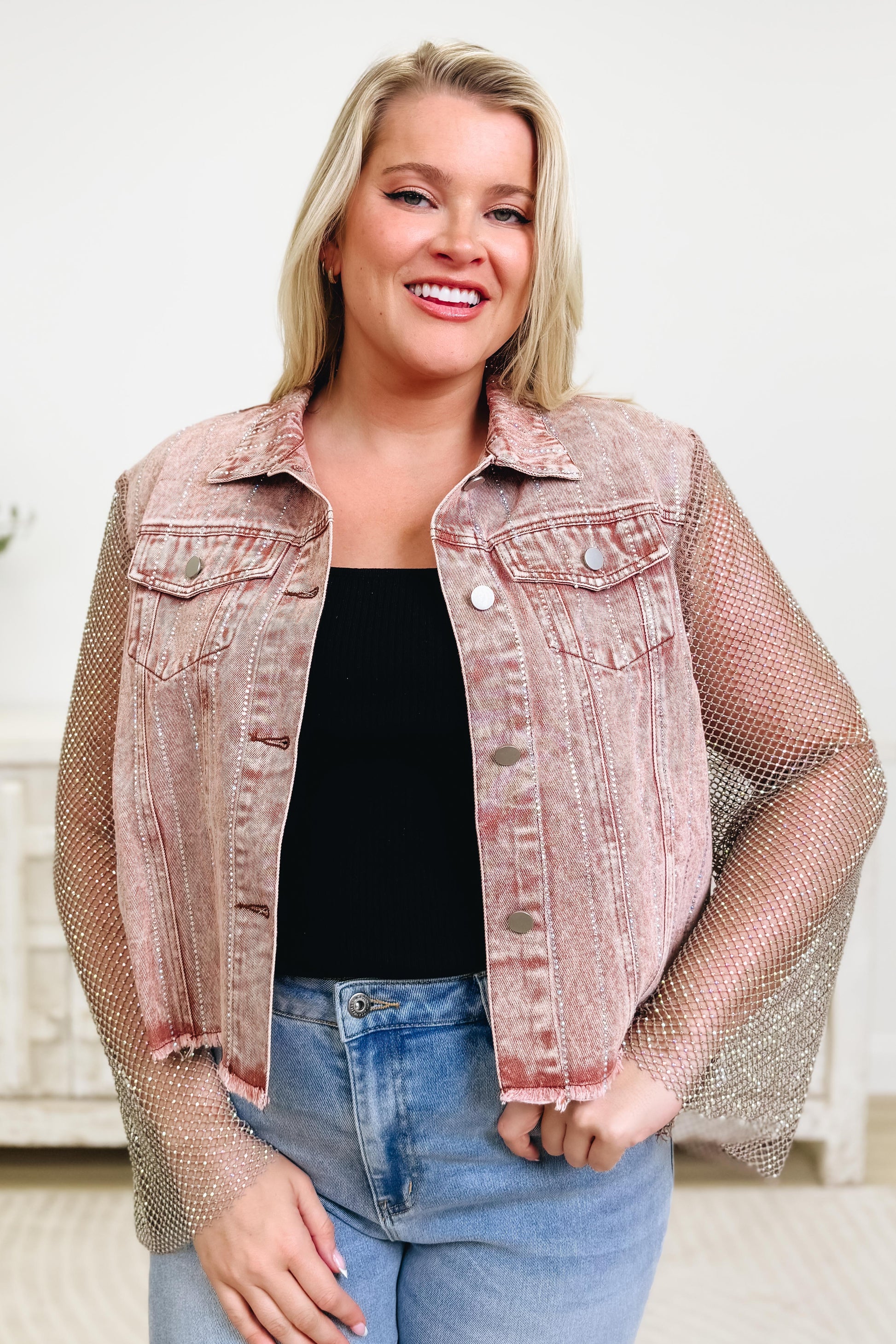 Keep It Meshin' Stone Sleeve Jacket - 4 Colors!