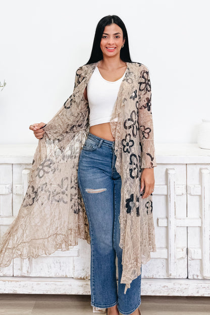 Doodle Me Daisies Duster Cardigan