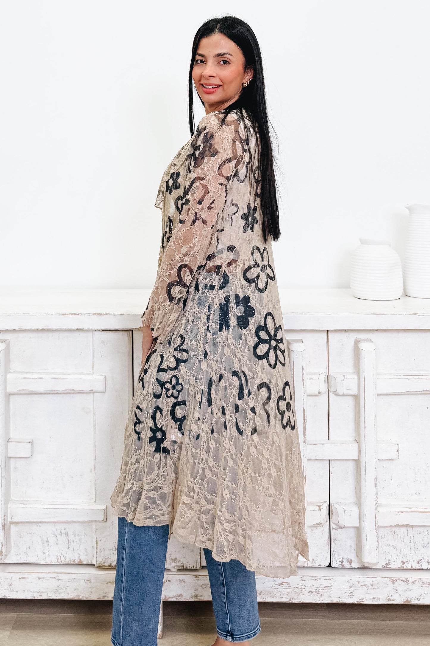 Doodle Me Daisies Duster Cardigan