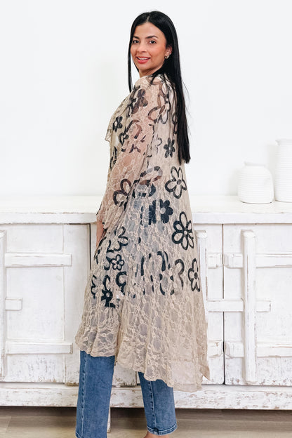 Doodle Me Daisies Duster Cardigan