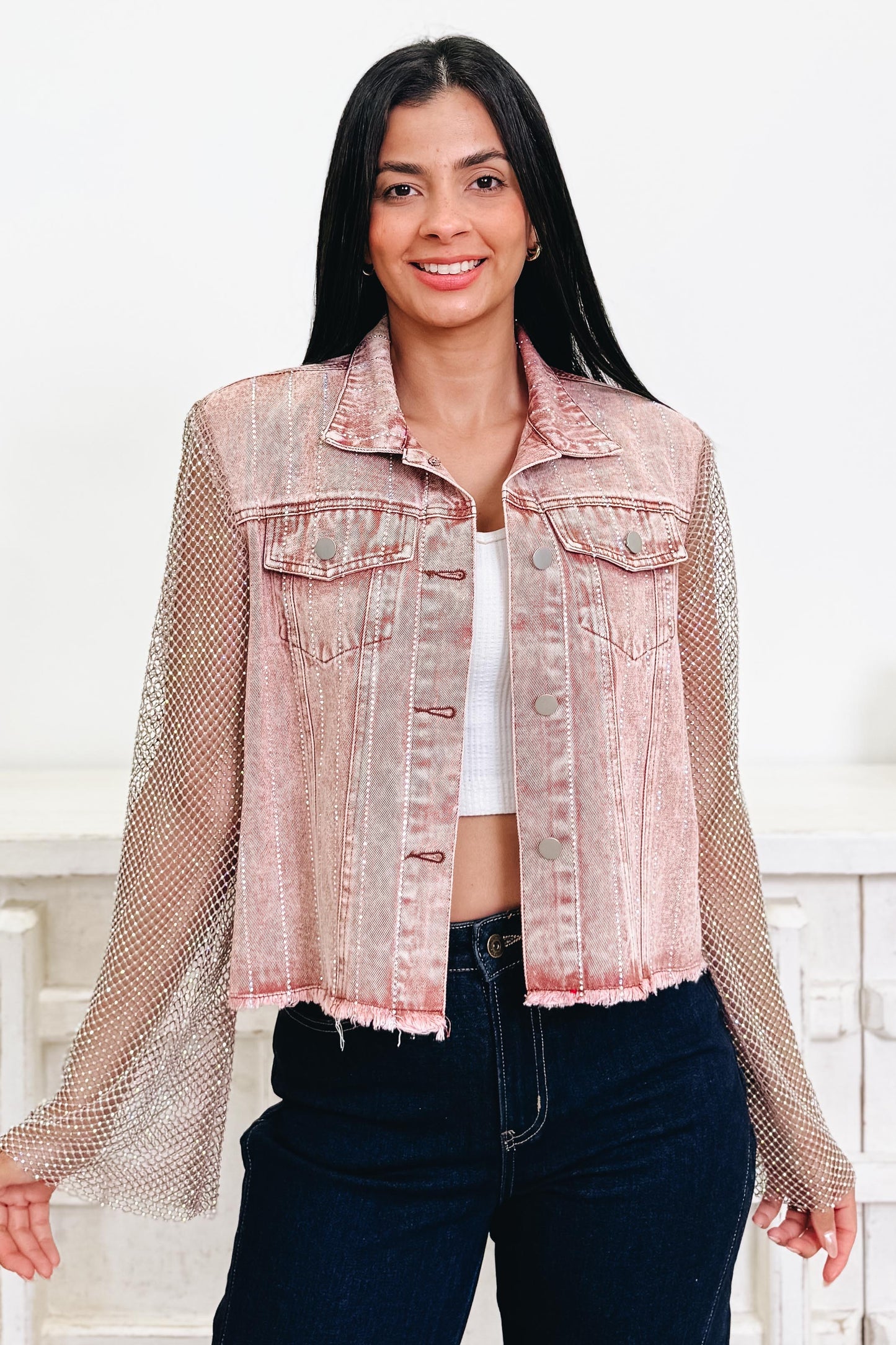Keep It Meshin' Stone Sleeve Jacket - 4 Colors!