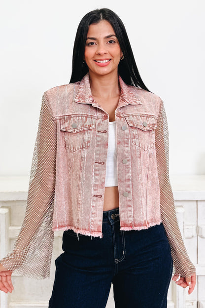 Keep It Meshin' Stone Sleeve Jacket - 4 Colors!