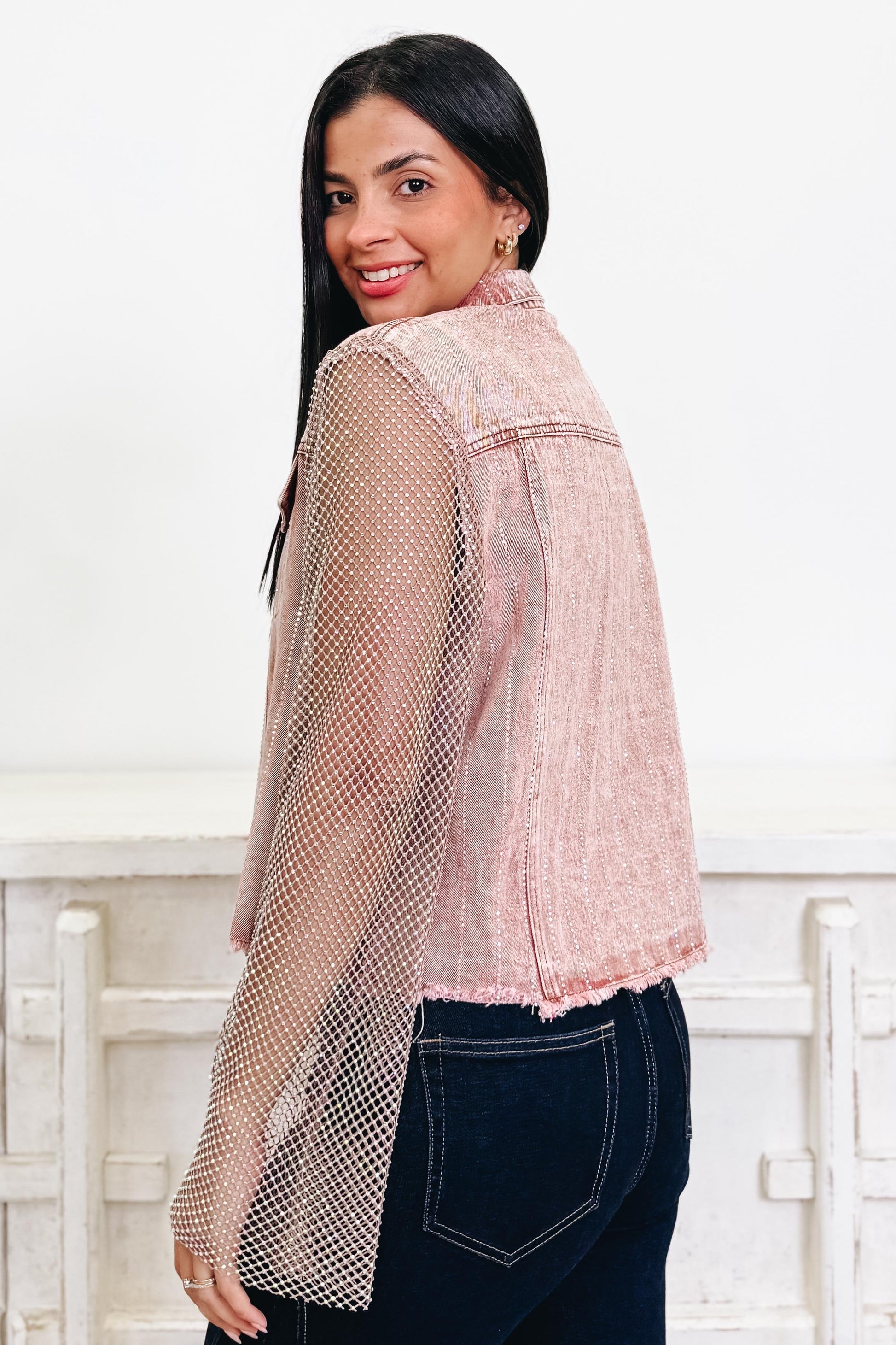Keep It Meshin' Stone Sleeve Jacket - 4 Colors!