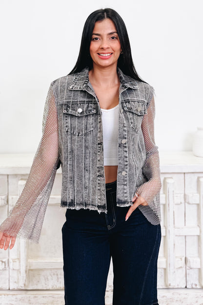 Keep It Meshin' Stone Sleeve Jacket - 4 Colors!