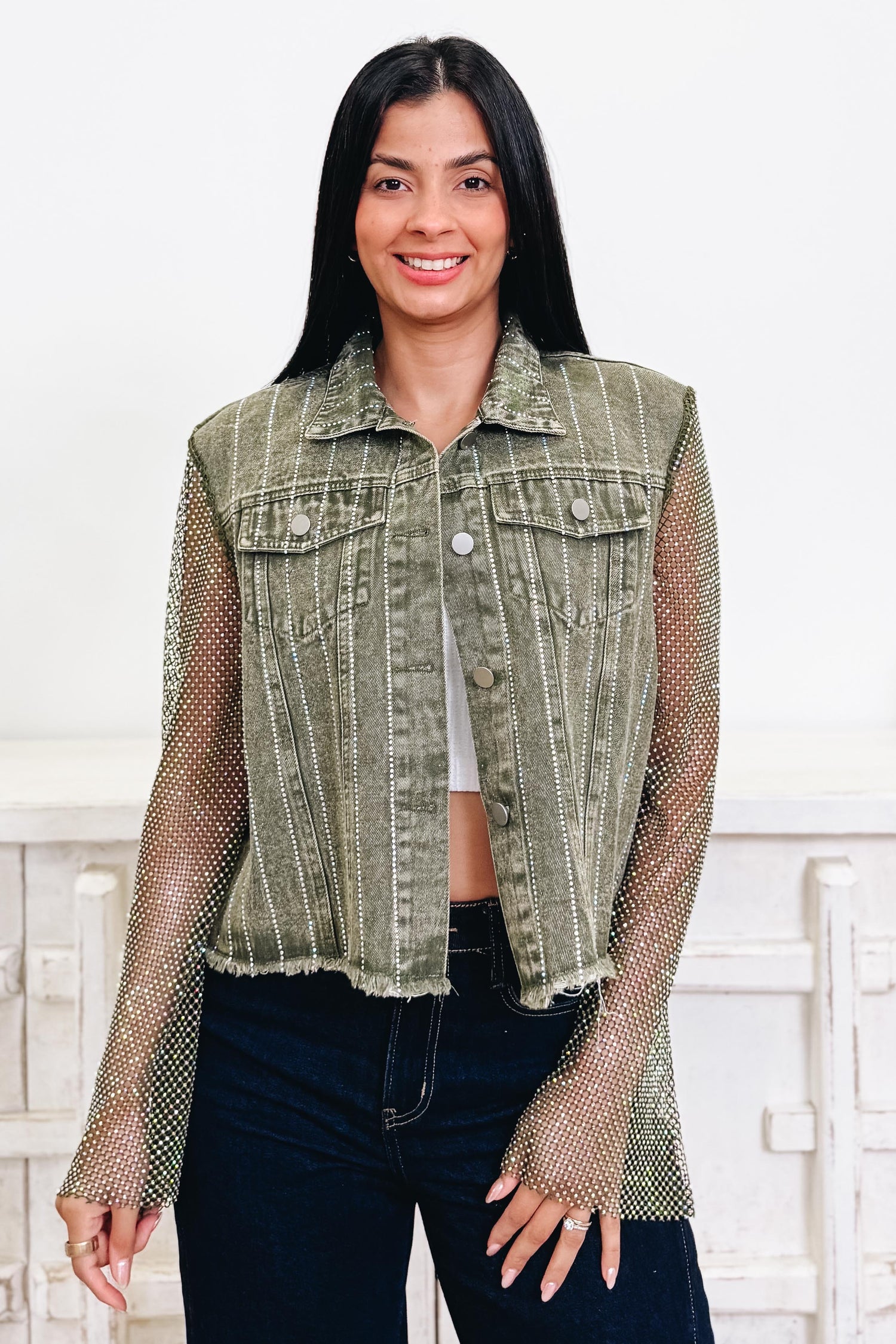 Keep It Meshin' Stone Sleeve Jacket - 4 Colors!