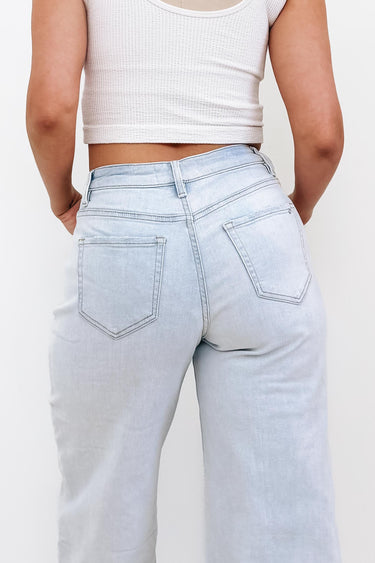 The Baylor By Mica - Wide Leg Distressed Jeans