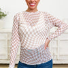 Check Her Board Mesh Top - Ivory Taupe