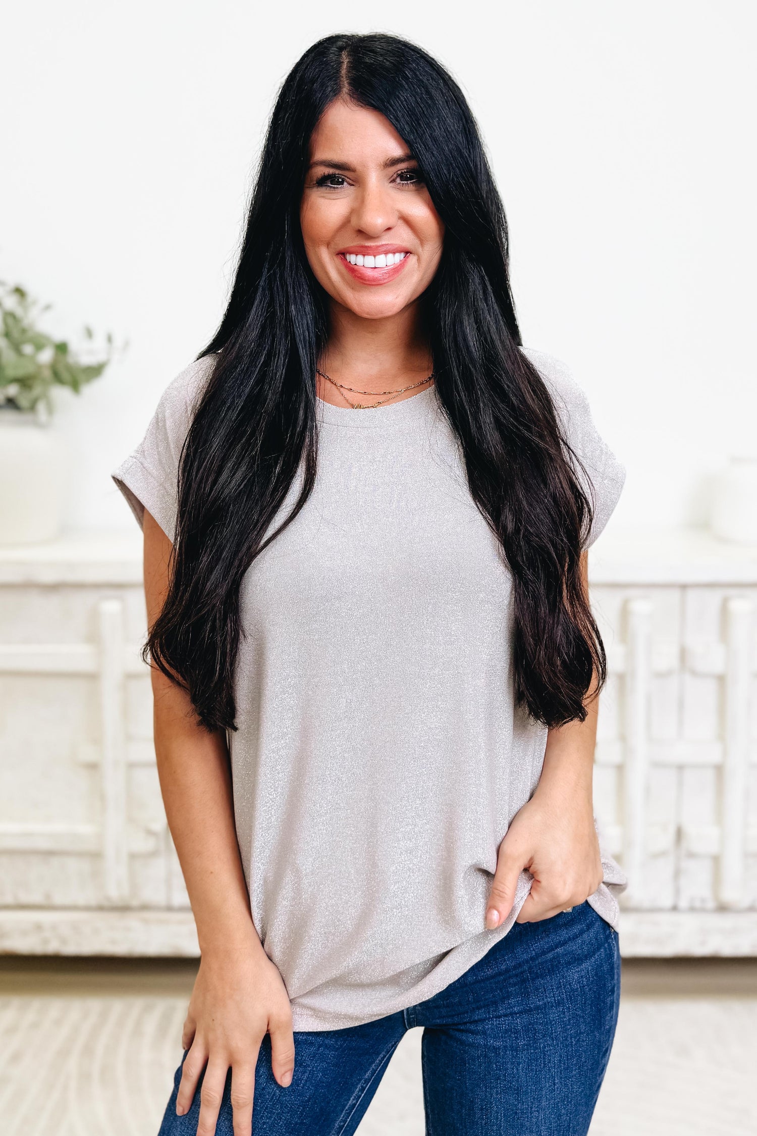 Shimmer So Bright Top - 2 Colors!