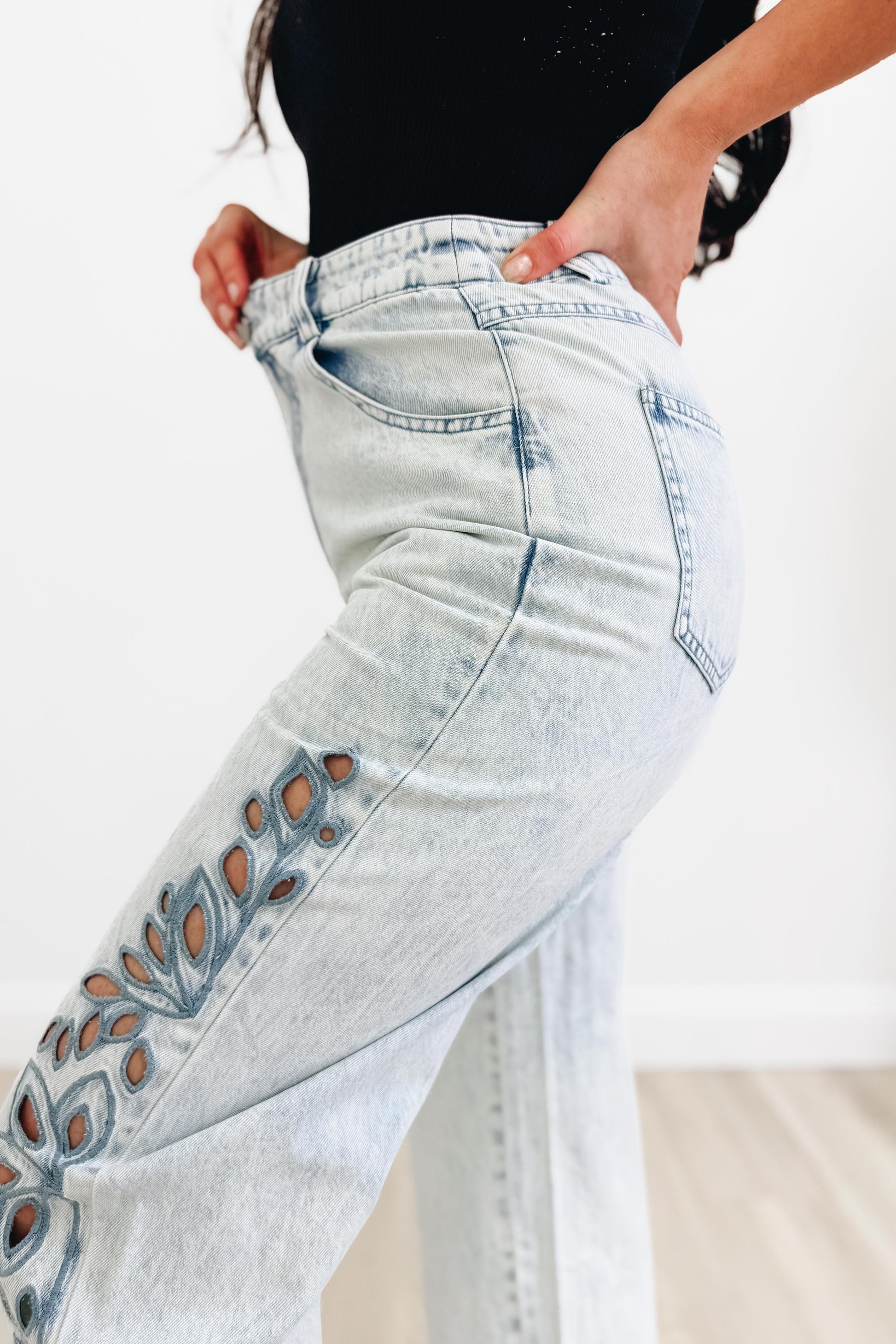 Greater Plan By Mystree - Floral Straight Leg Jeans - 2 Colors!