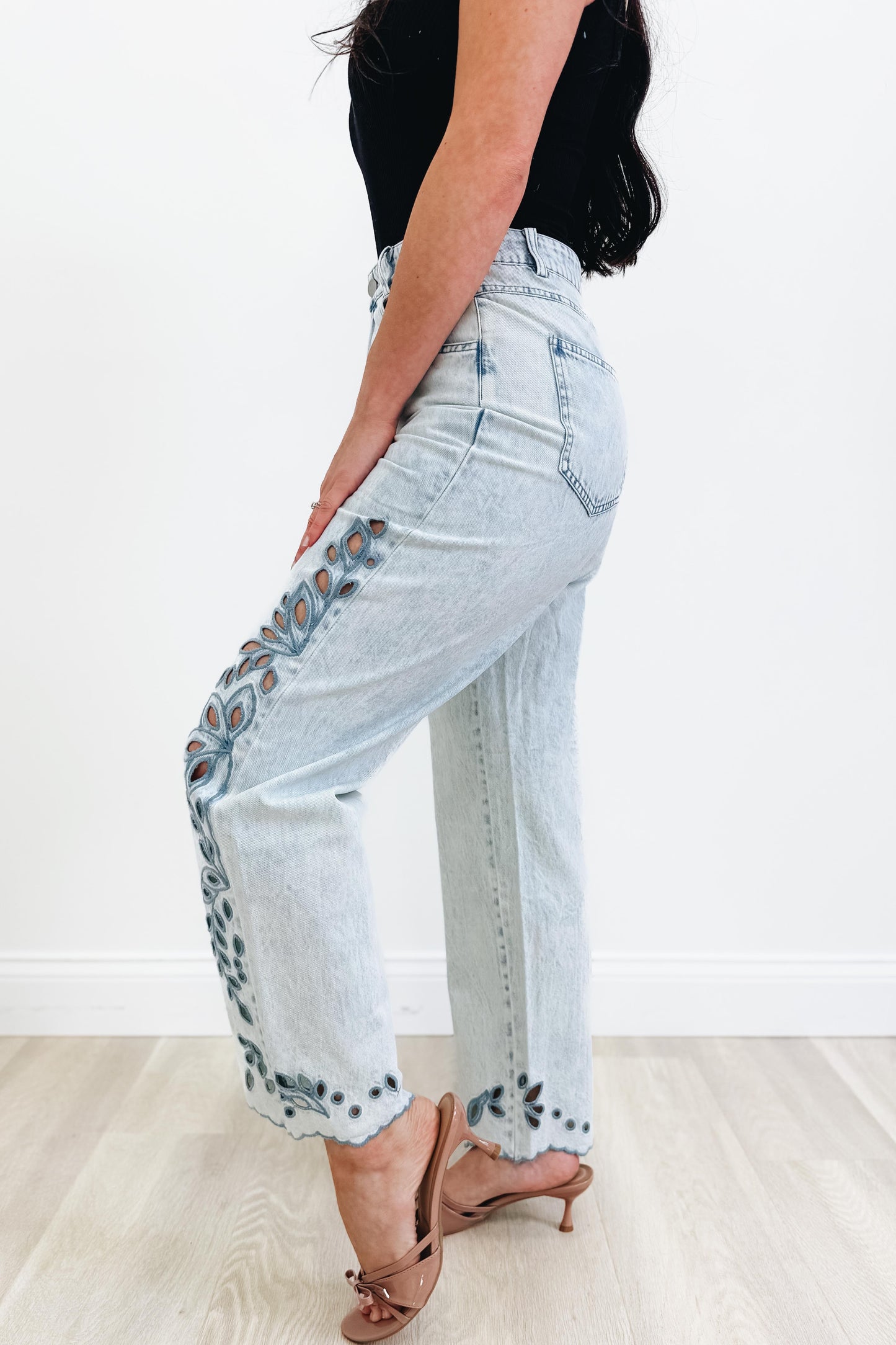Greater Plan By Mystree - Floral Straight Leg Jeans - 2 Colors!