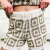 Taking Shape Crochet Shorts - Ivory Mocha