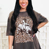 Get On Your Saddle Leopard Graphic Tee