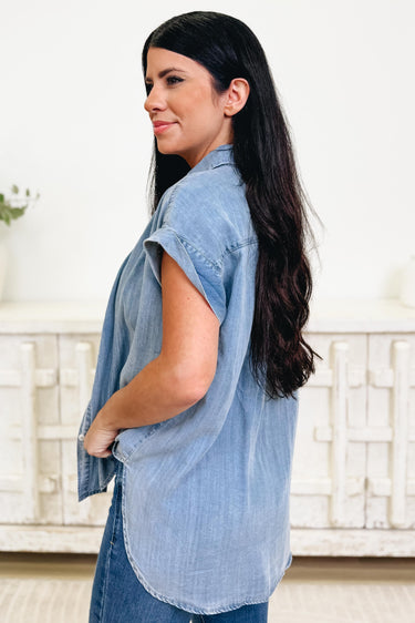 Easy Breezy Chambray Button Down Top