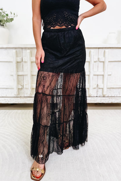 Twirl Me Midnight Lace Skirt