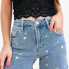 Sun Daze On By Risen - Daisy Denim Shorts -Medium