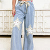 Star Of The Show Floral Pants - Denim