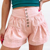 Catchin Feels Denim Shorts - Coral Pink