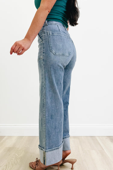 The Secret Sauce By Anniewear - Wide Leg Cuff Jeans - 2 colors!