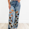 Too Cute To Handle Heart Cut Out Jeans - Denim