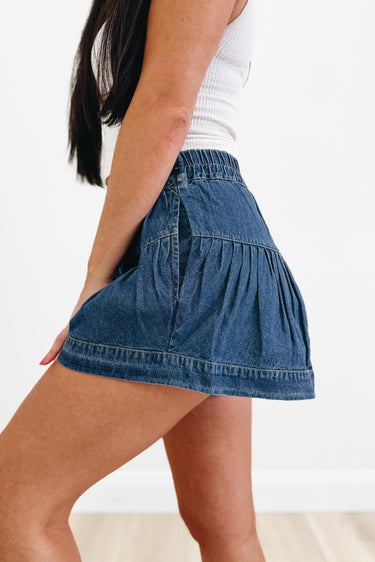 All American Denim Shorts - Denim Blue