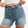 Southern Thang By Judy Blue - Western Denim Shorts - Light Blue