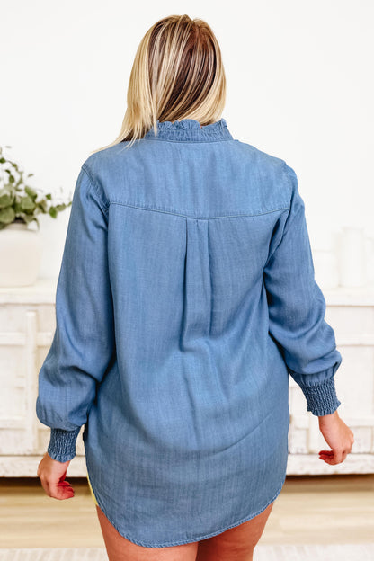Sweet Blue Skies Chambray Top