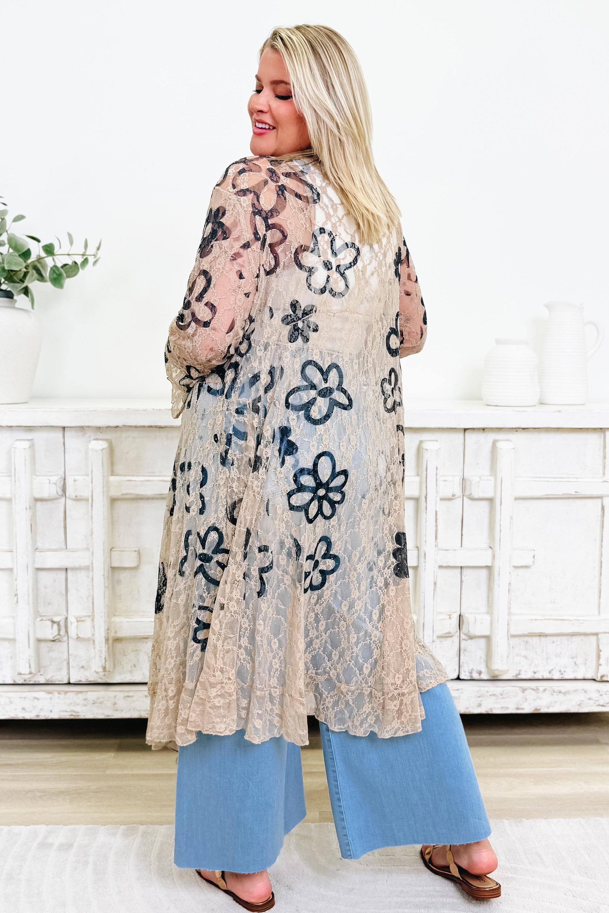 Doodle Me Daisies Duster Cardigan