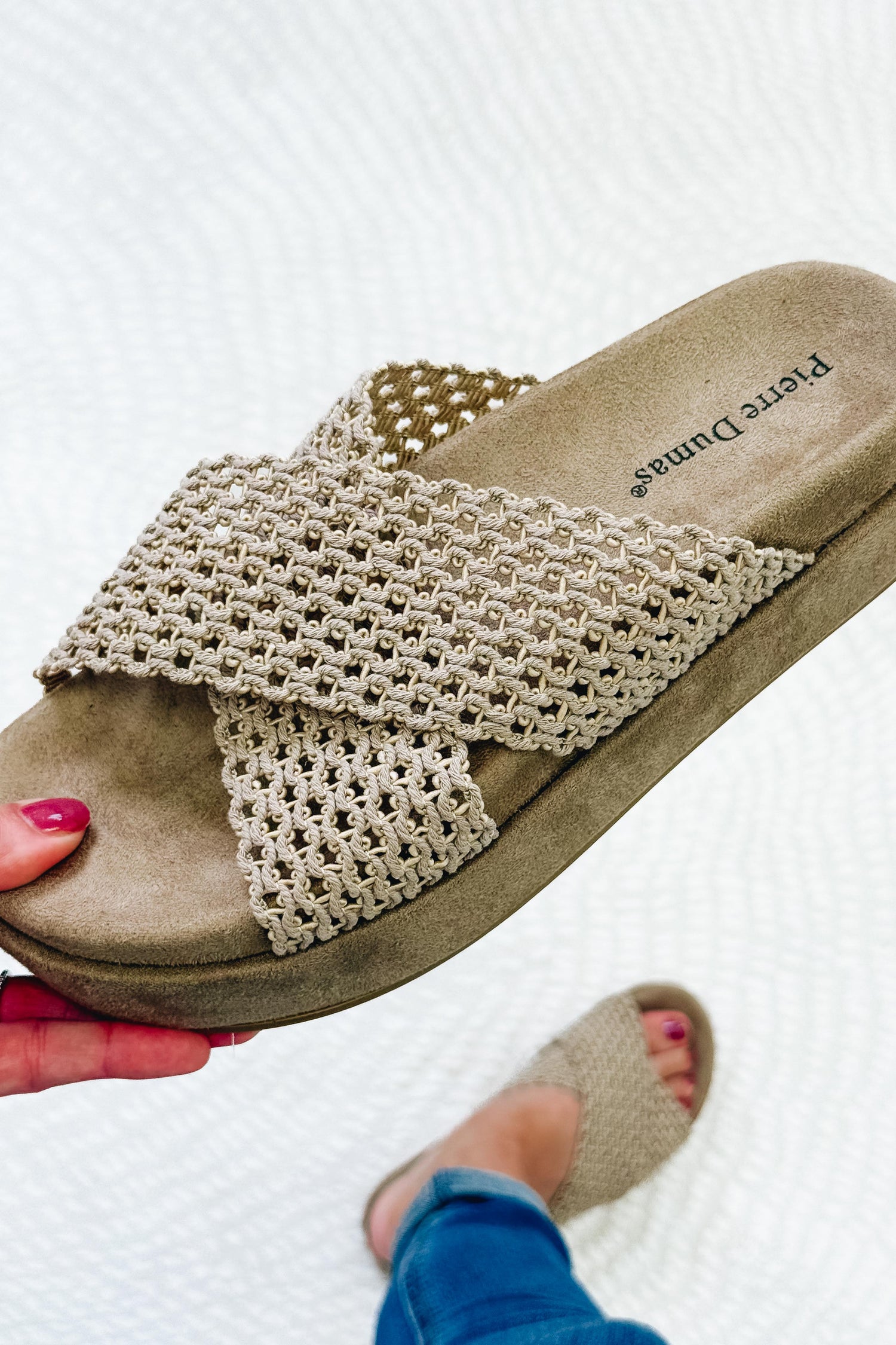 Kind Woven Platform Sandals - Taupe