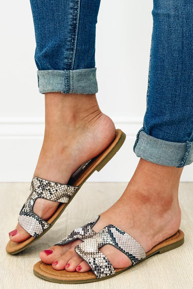 Ivona Slide Sandals - Snake