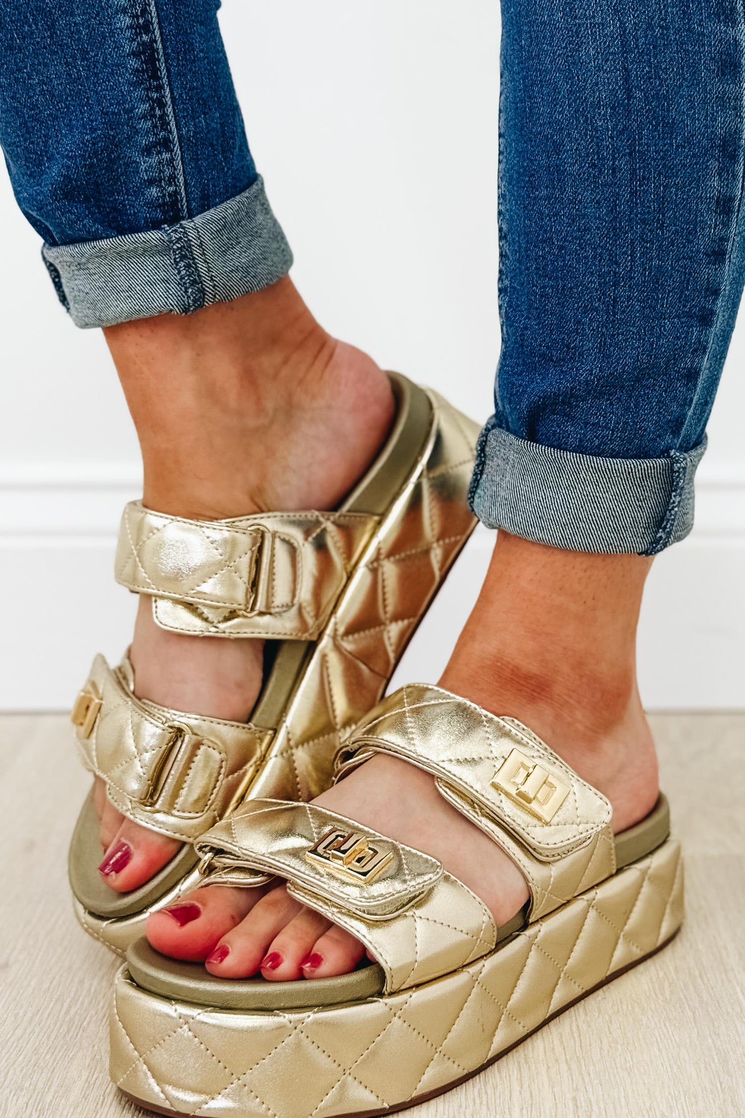 Vintage Havana Onya Platform Sandals - Gold