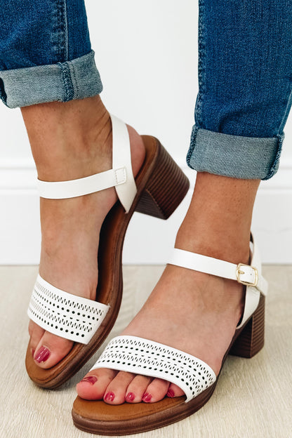 Arcy Heel Sandals - White