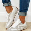 Express Rhinestone Sneakers - White Silver