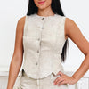 Twinkle & Shine Denim Vest - Sand