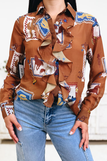 Starlight Cowgirl Ruffle Blouse