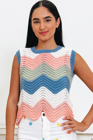 Sunset Waves Knit Tank