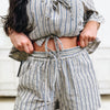 Draw Me In Stripe Shorts - Taupe