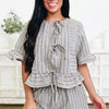 Draw Me In Stripe Top - Taupe
