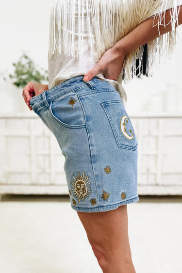 Starry Sky Denim Shorts