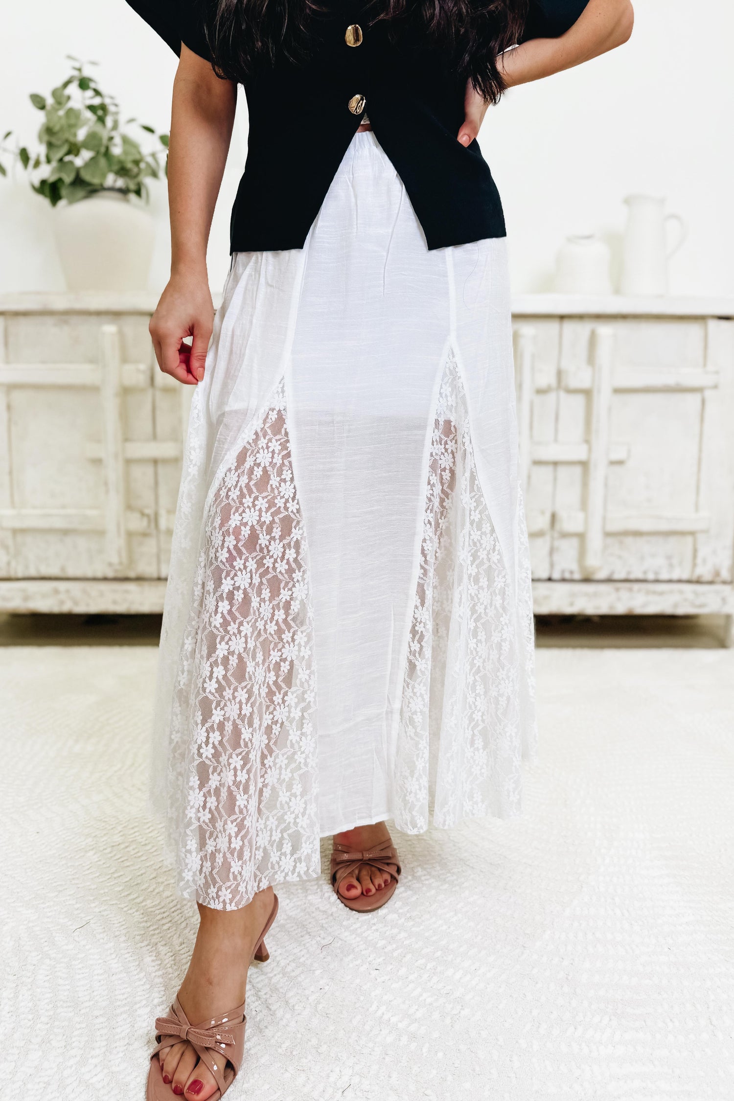 Lace Me Lovely Maxi Skirt - 2 Colors!
