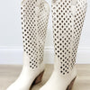 Deana Cut Out Western Boots - Off White