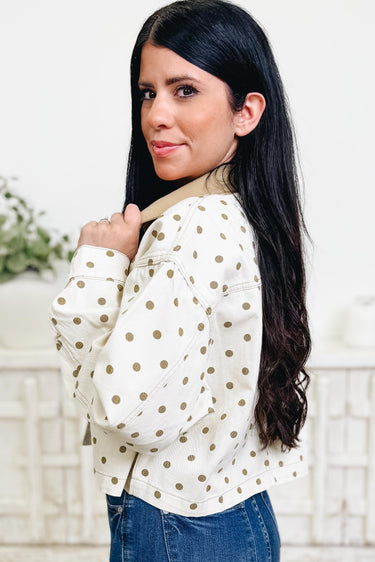 On Spot Polka Dot Denim Jacket - 2 Colors!