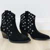 Vaca Studded Western Booties - Black
