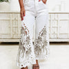 Eyes On You Eyelet Flare Pants - Cream