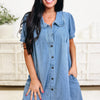 Just A Little Cute Denim Dress
