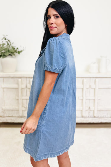 Just A Little Cute Denim Dress