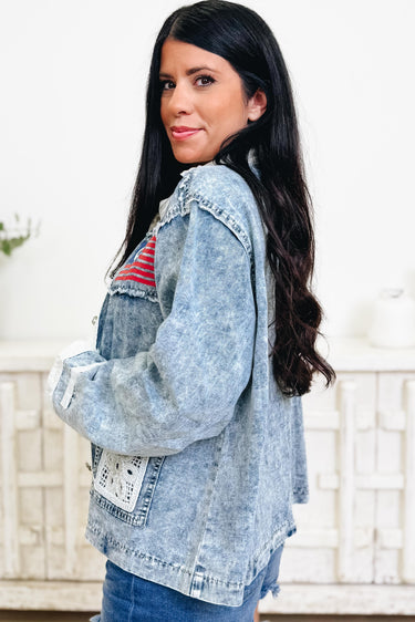 Dreamin Of Red White & Blue Denim Jacket