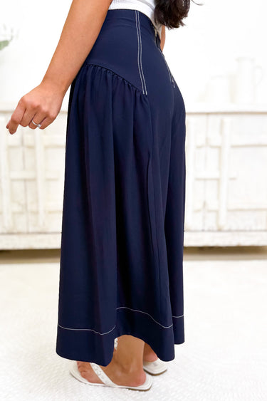 Salute The Stance Wide Leg Pants - Navy