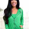 Keepin It Cool Hooded Zip Up Top