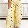 Let It Out Polka Dot Pants - Light Yellow Black