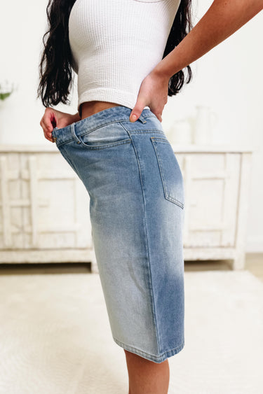 Cutie On The Coast Denim Bermuda Shorts